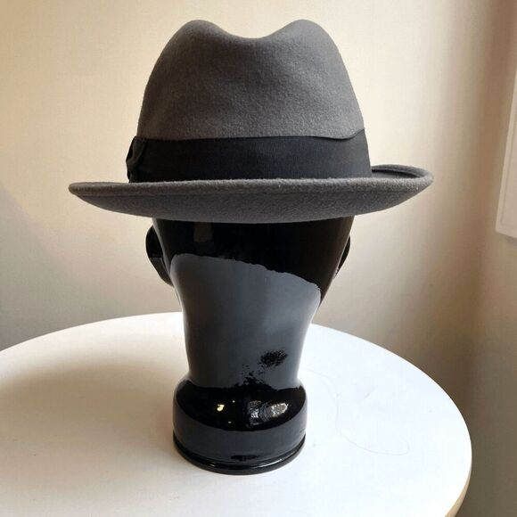 Vintage 1940s - 1950s Bollman USA Botany 500 Light Grey 100% Wool Fedora - Picture 3 of 12